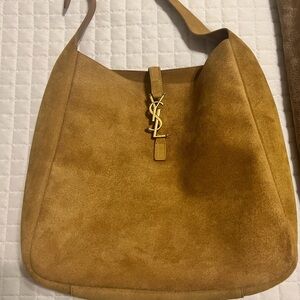 Large Shoulder Suede Hobo Shoulder Handbag.